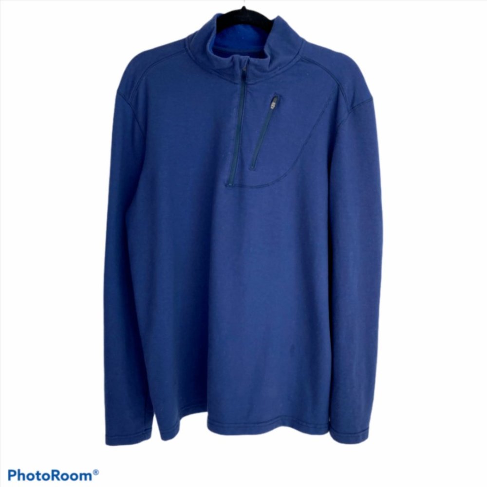 Swiss Tech Mens Blue 1/4 Quarter Zip Sweater L